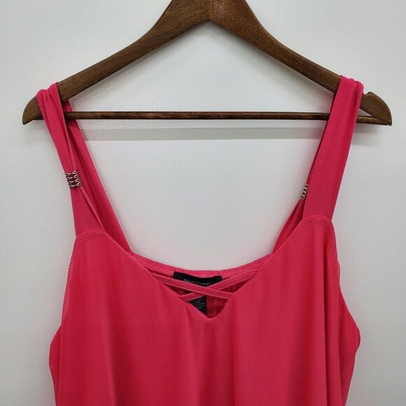 Ashley Stewart Womens Sleeveless Pink Tank Top Plus Size 26/28 Criss Cross Neck - Picture 6 of 10